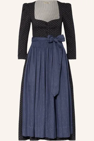 Gottseidank Dirndl Amrei modrá tmavě modrá světle růžová