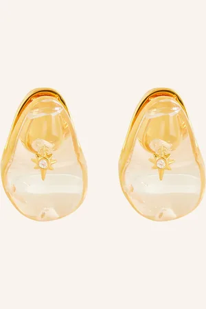 ZIMMERMANN Náušnice Crystal Pebble zlatá bílá