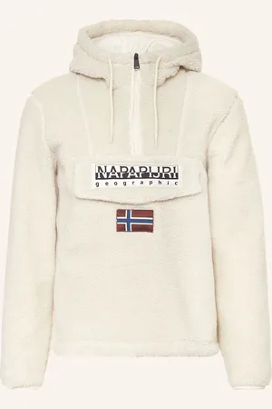 Napapijri Plyšová Mikina S Kapucí T-Burgee krémová