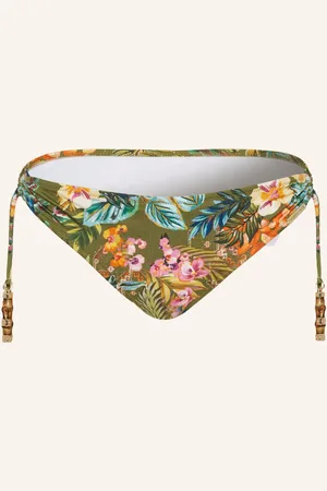 Watercult Basic Bikinové Kalhotky Sunset Florals olivová oranžová