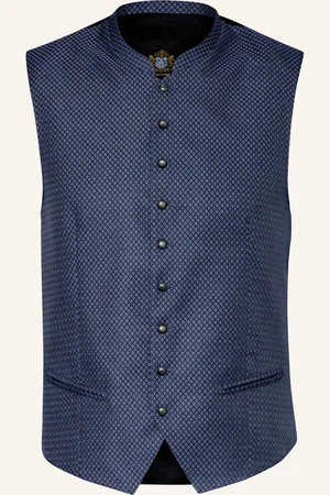 Hammerschmid Krojová Vesta Nick Slim Fit modrá tmavě modrá černá