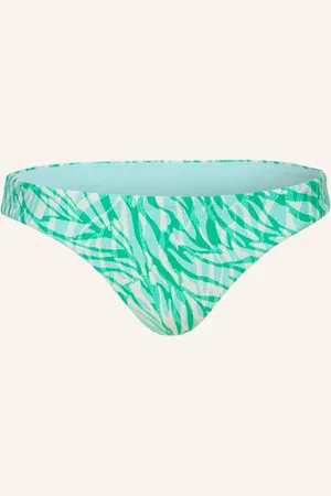 Seafolly Basic Bikinové Kalhotky Animal Instinct tyrkysová zelená krémová