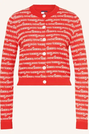Tommy Hilfiger Pletený Kardigan červená bílá