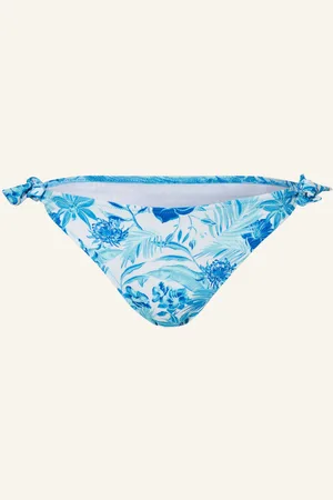 Vilebrequin Basic Bikinové Kalhotky Tahiti Flowers bílá tmavě modrá tyrkysová