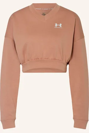 Under Armour Cropped Mikina Ua Rival Terry tmavě oranžová