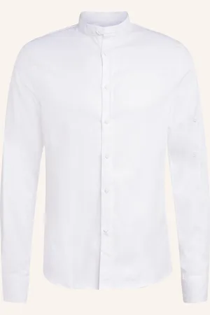 Gottseidank Krojová Košile Lenz Slim Fit Se Stojáčkem bílá