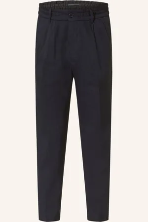Drykorn Oblekové Kalhoty Chasy Extra Slim Fit Se Lnem tmavě modrá