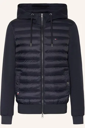 Tommy Hilfiger Prošívaná Bunda Ze Směsi Materiálů tmavě modrá