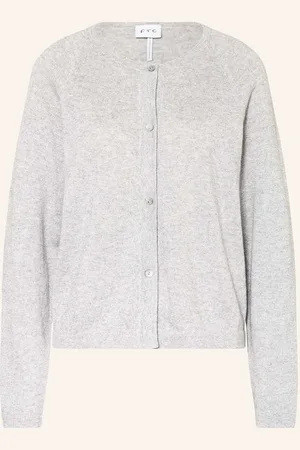 FTC CASHMERE Pletený Kardigan S Kašmírem stříbrná