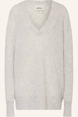 Isabel Marant Oversized Svetr Larana S Hedvábím světle šedá
