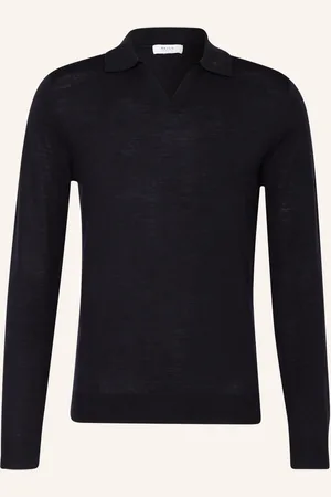 Reiss Úpletová Polokošile Milburn Slim Fit tmavě modrá