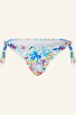 Vilebrequin Trojúhelníkové Bikinové Kalhotky Happy Flowers bílá modrá žlutá