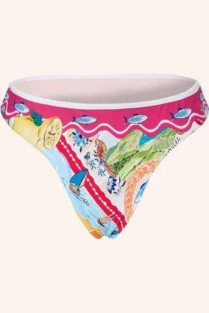 Seafolly Panty Bikinové Kalhotky Wish You Were Here tmavě modrá červená zelená