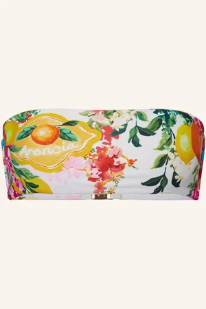 Seafolly Bandeau Horní Díl Bikin Ciao Bella bílá žlutá oranžová