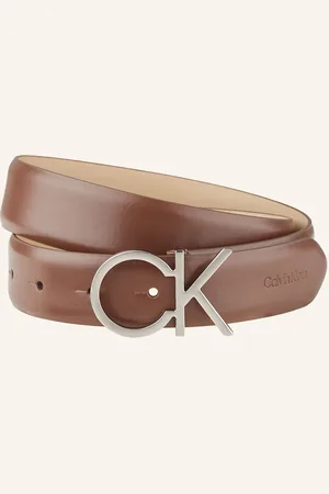 Calvin Klein Kožený Opasek hnědá