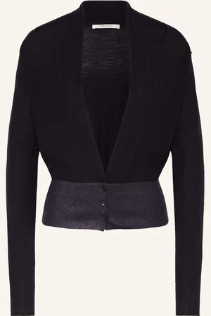 Dorothee Schumacher Pletený Kabátek Shimmering Merino Z Merino Vlny tmavě modrá