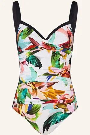 Charmline Tvarující Plavky Floral Rainbows bílá černá zelená