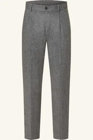 Tommy Hilfiger Flanelové Kalhoty Regular Tapered Fit tmavě šedá