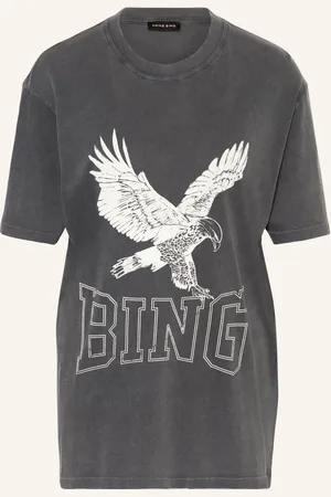 ANINE BING Oversized Tričko šedá režná