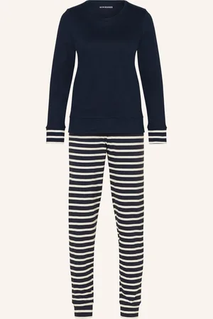Schiesser Pyžamo Casual Essentials bílá tmavě modrá