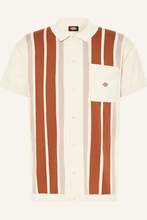 Dickies Úpletová Polokošile Fieldale Classic Fit krémová béžová hnědá