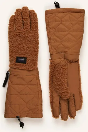 UGG Rukavice Ze Směsi Materiálů velbloudí