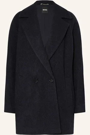 HUGO BOSS Vlněný Kabát Calodino tmavě modrá