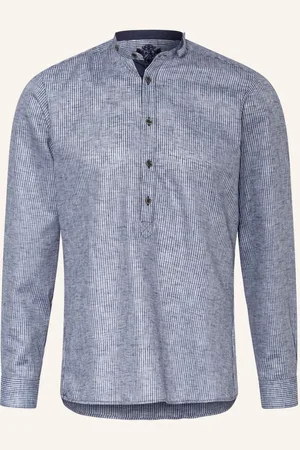 Hammerschmid Krojová Košile Slim Fit Se Stojáčkem modrá bílá