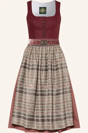 Hammerschmid Dirndl Koflersee tmavě červená starorůžová zelená