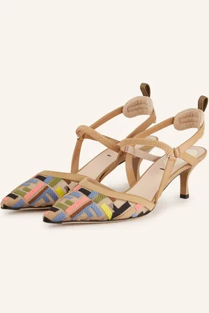 Fendi Slingpumps S Otevřenou Patou koňaková světle červená modrá
