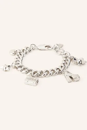 Marc Jacobs Náramek The Mini Icon Charm Bracelet stříbrná