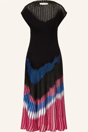 Diane von Furstenberg Pletené Šaty Rick černá růžová modrá
