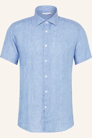 Reiss Košile S Krátkým Rukávem Holiday Slim Fit Ze Lnu tmavě modrá