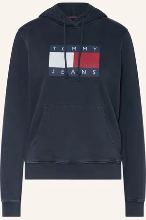 Tommy Hilfiger Mikina S Kapucí tmavě modrá bílá červená