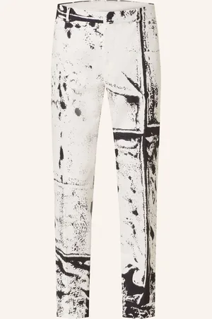 Alexander McQueen Oblekové Kalhoty Slim Fit černá bílá