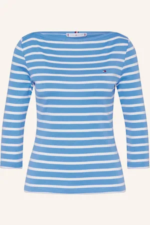 Tommy Hilfiger Tričko S 3 4 Rukávem modrá režná