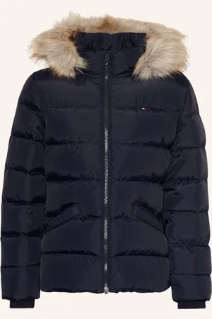 Tommy Hilfiger Péřová Bunda S Odnímatelnou Umělou Kožešinou tmavě modrá