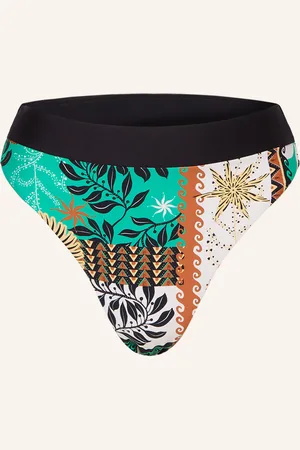 Seafolly High Waist Bikinové Kalhotky Atlantis režná zelená hnědá