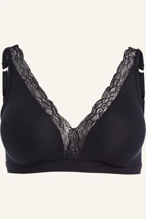 Hanro Trojúhelníková Podprsenka Cotton Lace černá