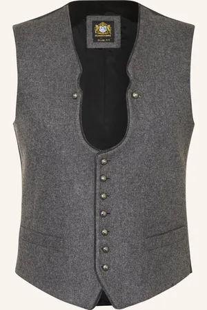 Hammerschmid Krojová Vesta Vizenz Slim Fit šedá