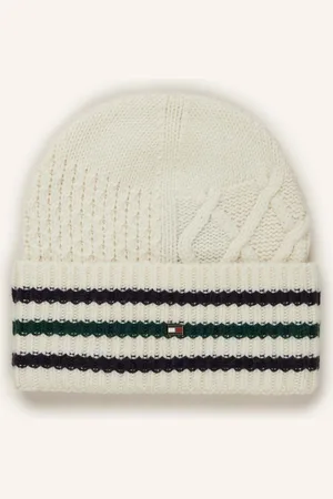Tommy Hilfiger Čepice režná tmavě modrá zelená