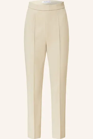Max Mara 7 8 Kalhoty Nepeta béžová