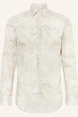 Etro Žakárová Košile Slim Fit olivová růžová režná