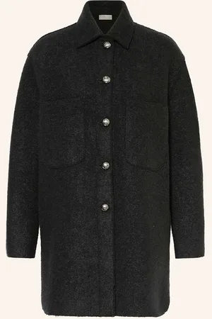 lunaria cashmere Buklé Bunda S Hedvábím A Kašmírem černá