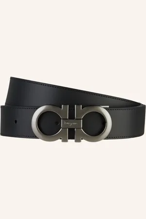 Salvatore Ferragamo Kožený Opasek Gancini, Oboustranný černá hnědá