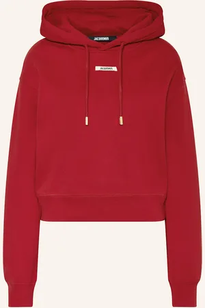 Jacquemus Mikina S Kapucí Le Hoodie Gros Grain tmavě červená