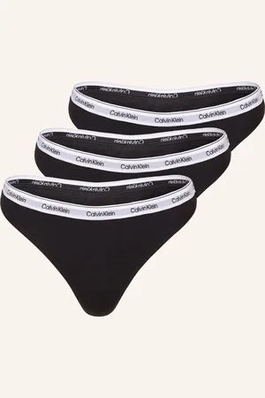 Calvin Klein Kalhotky String Modern Logo, 3 Kusy V Balení černá