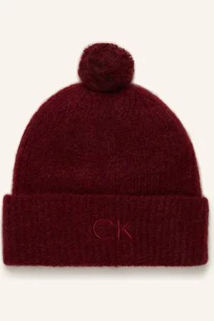 Calvin Klein Čepice S Alpakou tmavě červená