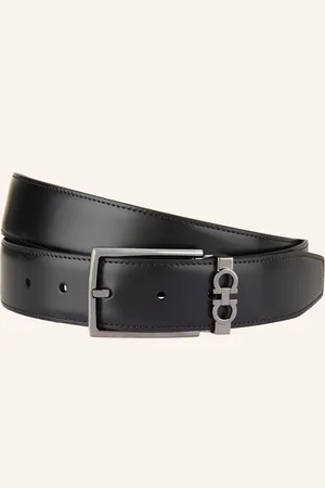 Salvatore Ferragamo Kožený Opasek černá tmavě modrá