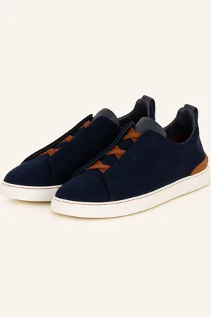 Ermenegildo Zegna Slip-On Sneakersy Triple Stitch™ tmavě modrá koňaková